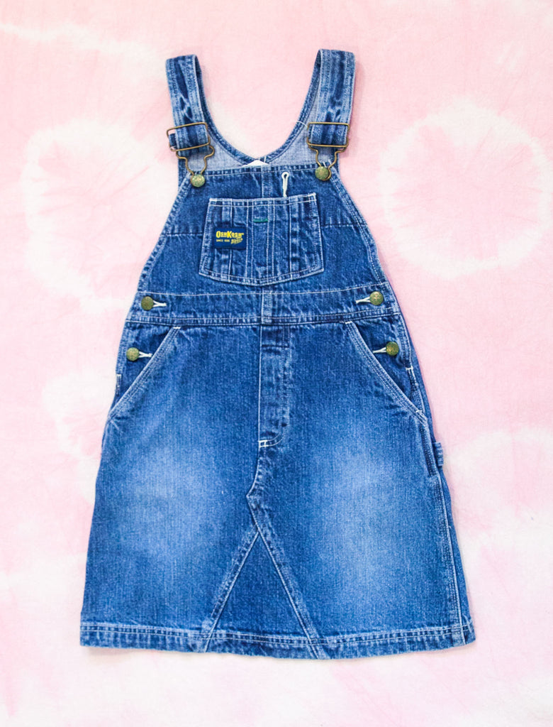 OSH KOSH DENIM PINAFORE - BLUEJEAN - 5-6 YEARS