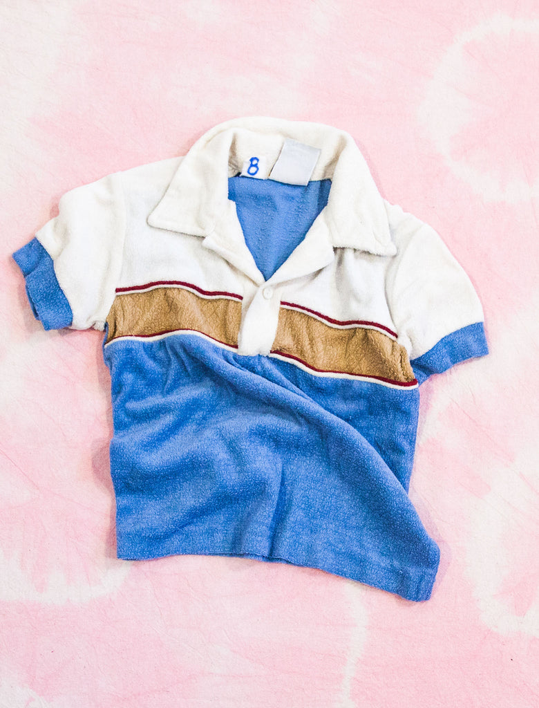 70S TERRY SHIRT - OCEAN - 7-8 YEARS