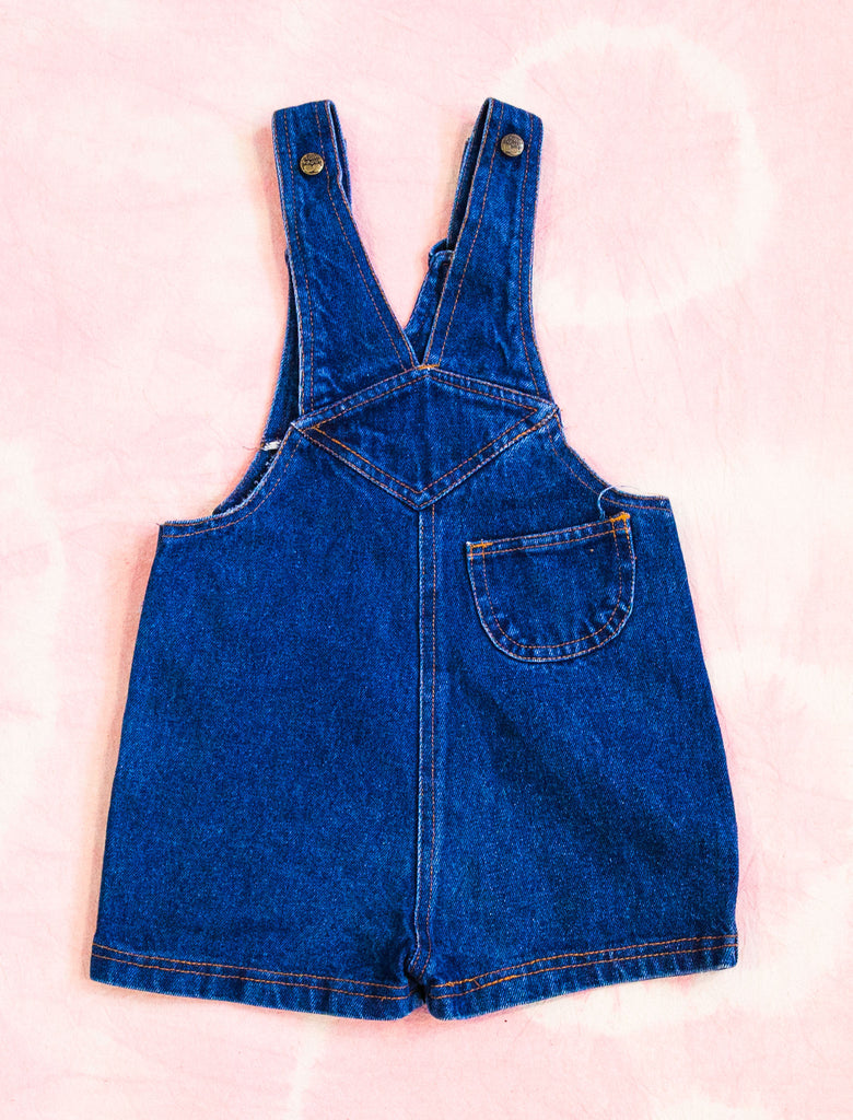 joey rainbow vintage blue jean denim 70s shirttails with brass buttons,  gathered mid section and tiny front pocket