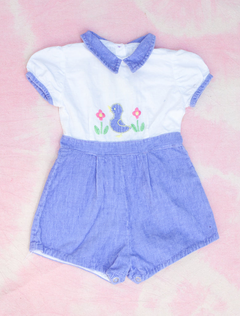 DUCKY CORD ROMPER - LILAC- 0-1 YEARS