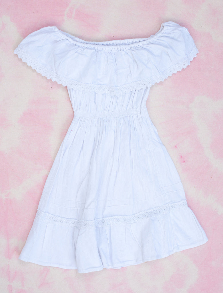 FIESTA DRESS - WHITE/AVOCADO - 6-8 YEARS