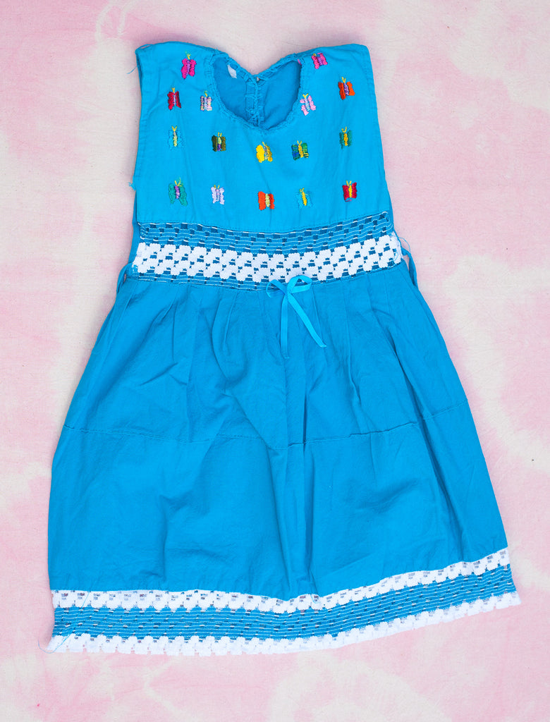 BUTTERFLY DRESS - SKY BLUE - 3-4 YEARS