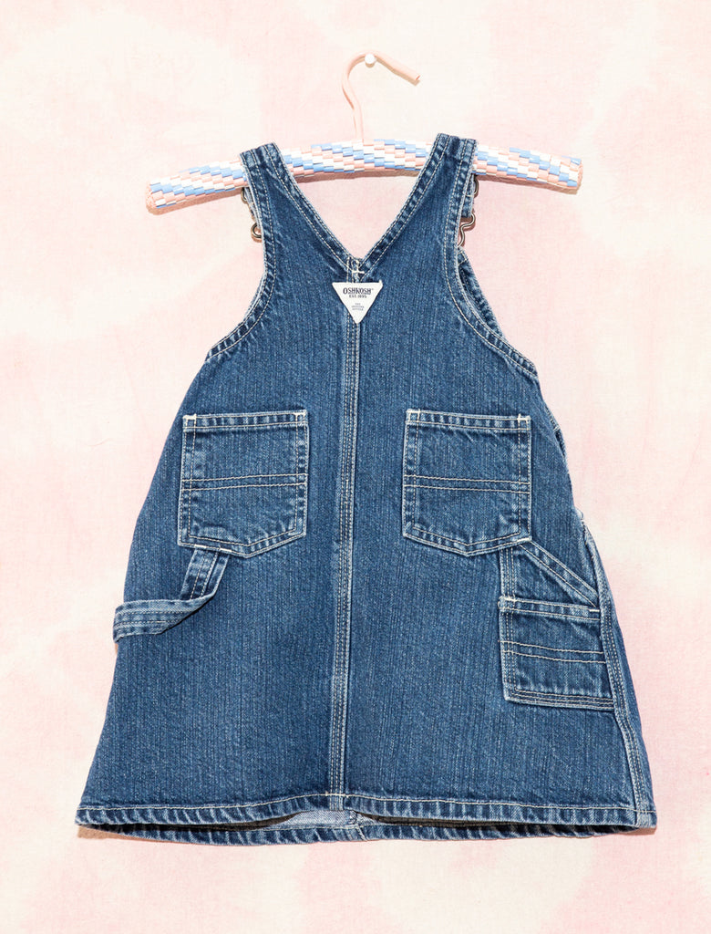 OSHKOSH PINAFORE DRESS - DENIM - 2-3 YEARS
