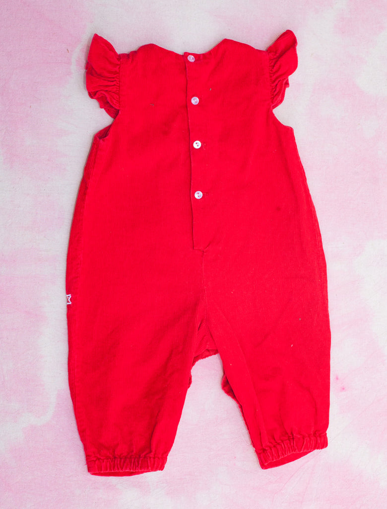 MY HEART CORD JUMPSUIT - RASBERRY RED - 0-1 YEARS