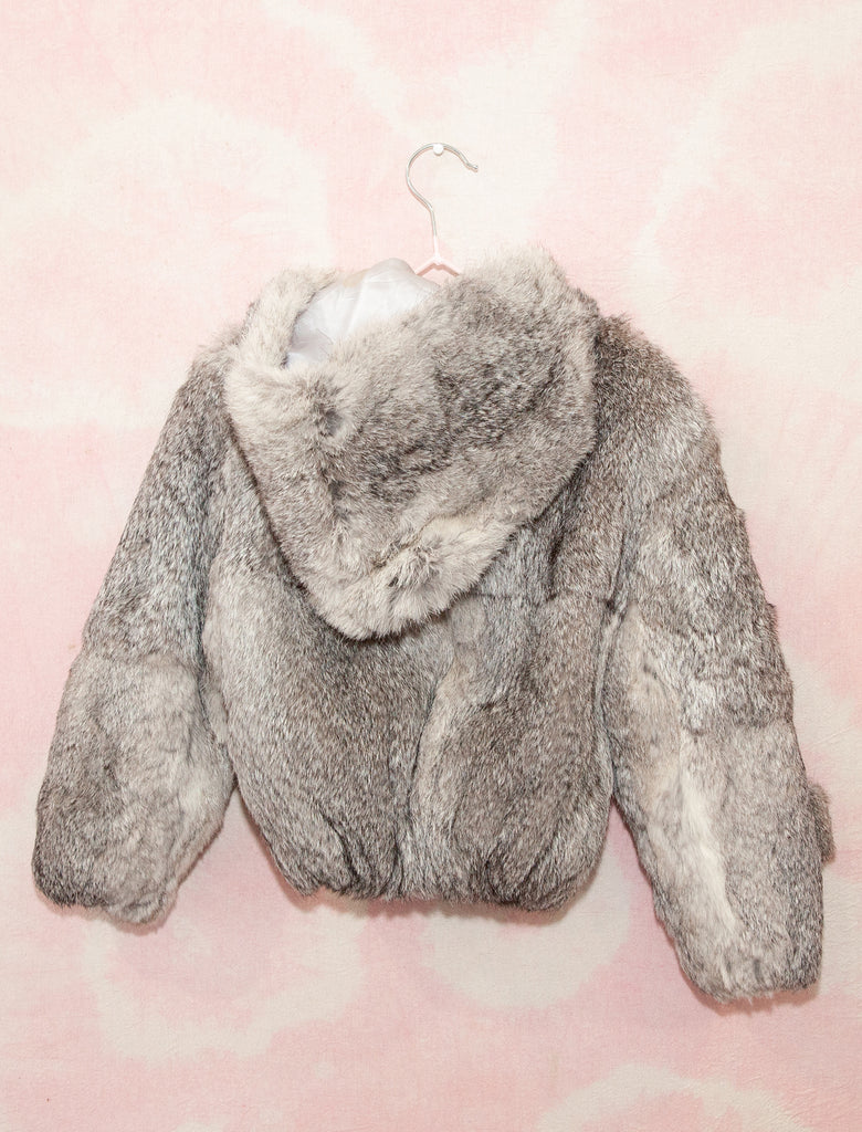 joey rainbow kids vintage 60s snow bunny fur jacket