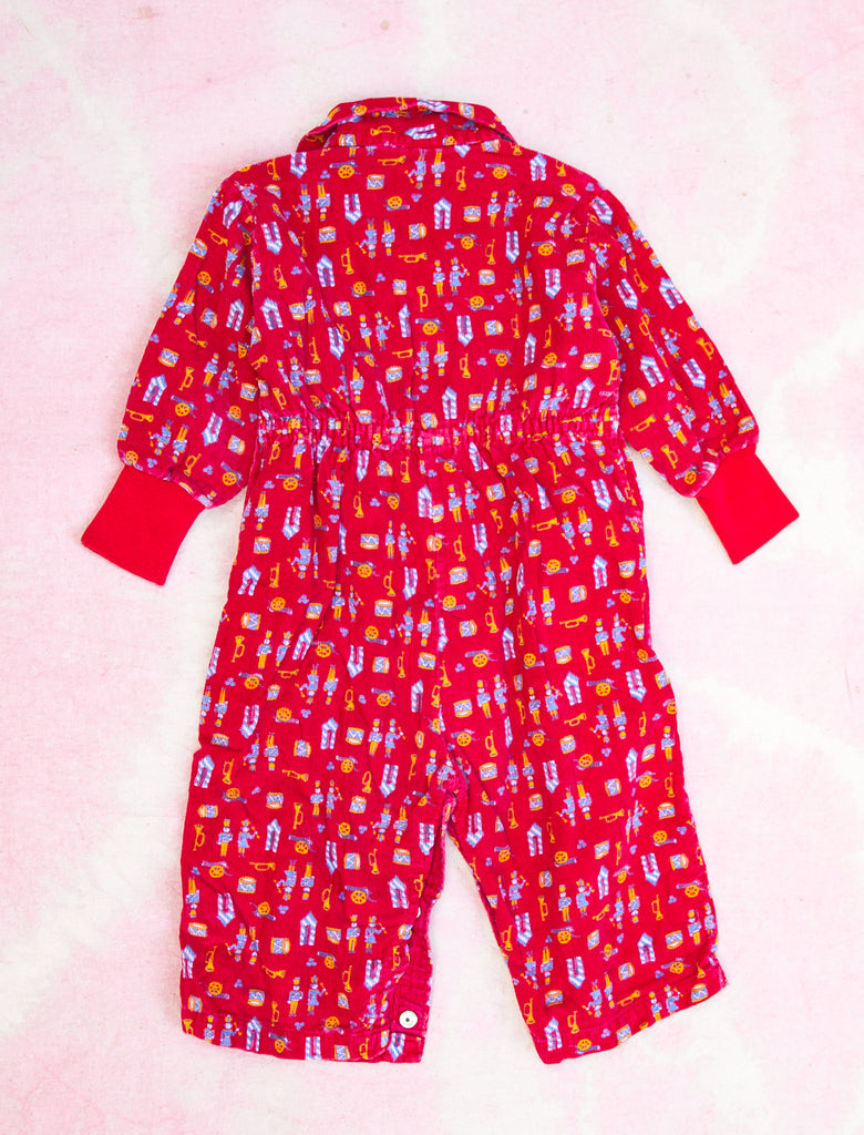 LITTLE SOLDIER CORD JUMPSUIT - RED - 1-2 YEARS