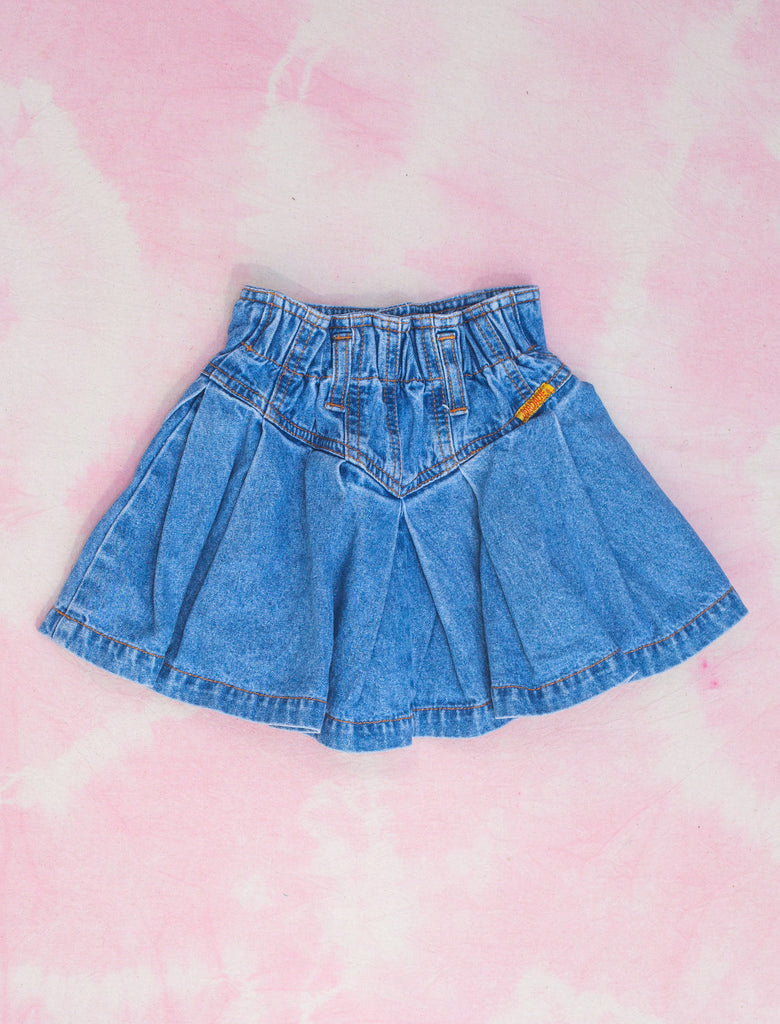 PLEAT SKATER SKIRT - DENIM - 2-3 YEARS