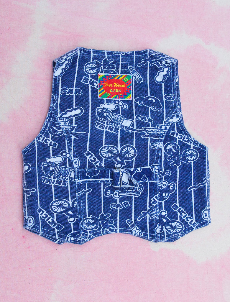 LETS RIDE VEST - BLUE DENIM - 6-7 YEARS