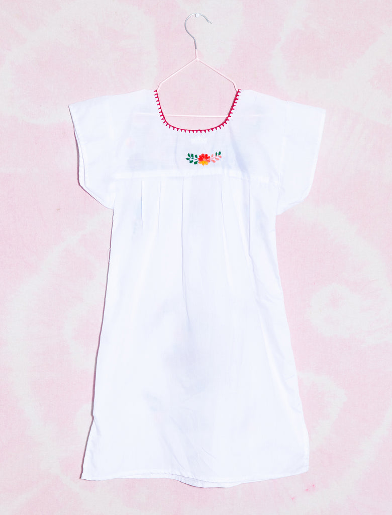 joey rainbow kids vintage hand embroidered Mexican summer cotton dress