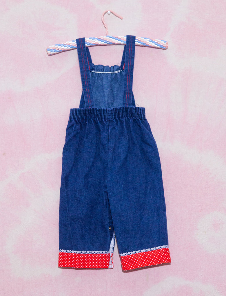 joey rainbow kids vintage blue jean denim 70s overalls