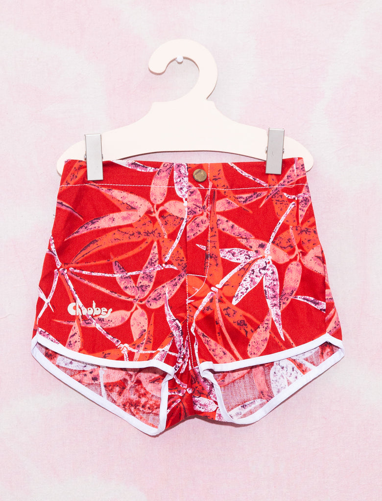 CHOOBS SHORTS - RED LEAF - 7-8 YEARS