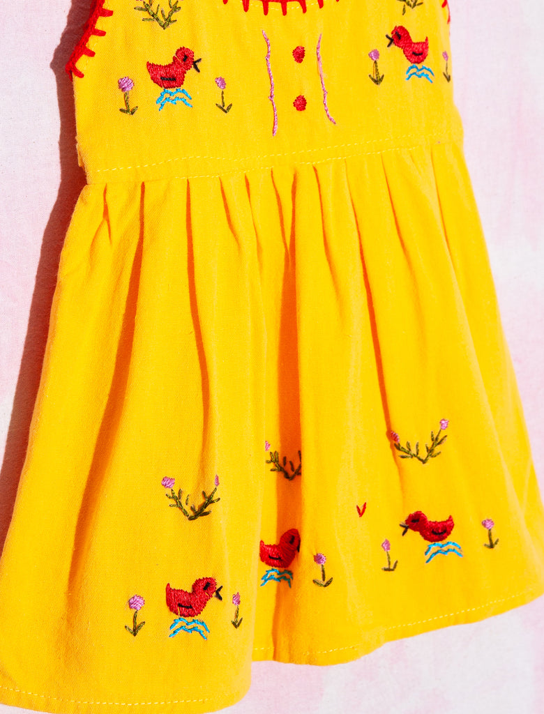 joey rainbow kids vintage hand embroidered Mexican summer cotton dress