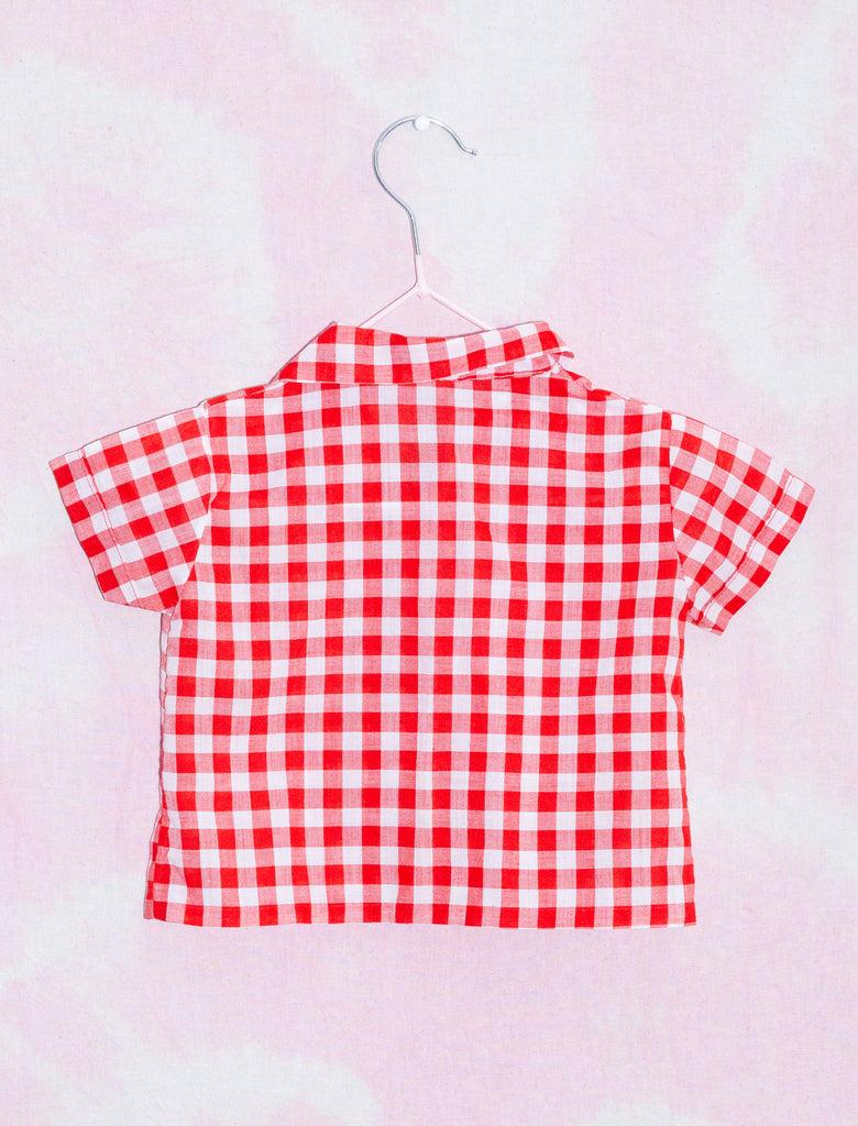 CHECK SHIRT  -  WHITE/RED  - 0-1 YEARS