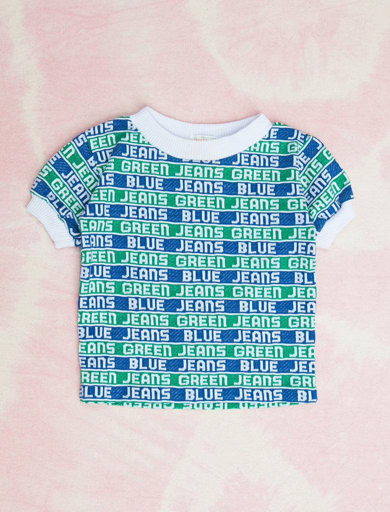 ITALIAN LOVER TEE - GREEN/BLUE - 1-2 YEARS