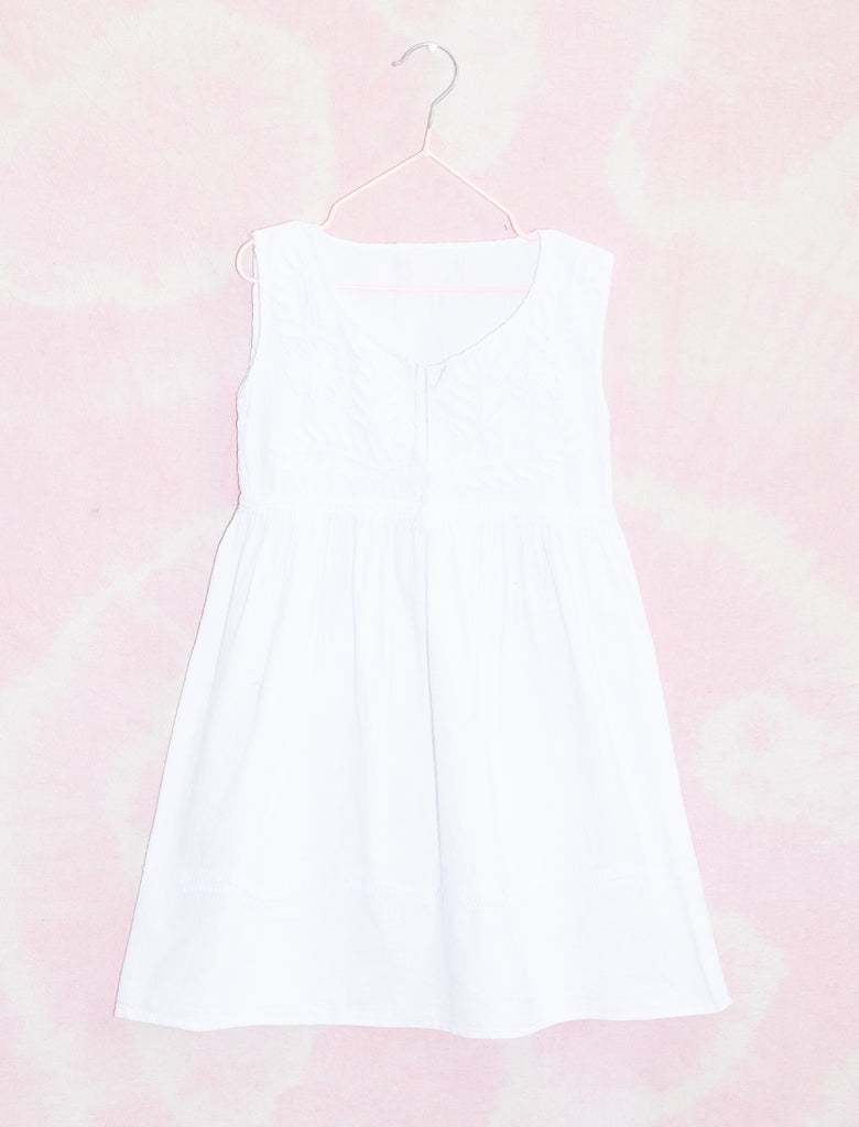 joey rainbow kids vintage white on white Mexican artisan embroidered dress