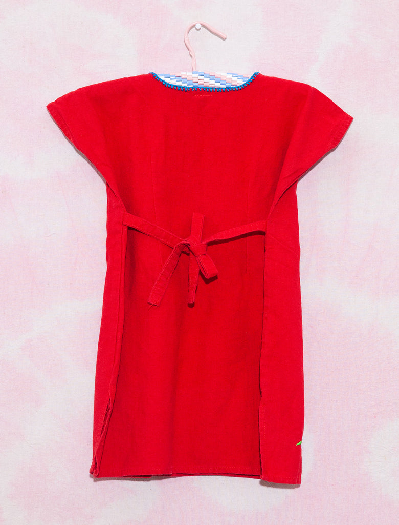 joey rainbow kids vintage Mexican dress with rainbow embroidery