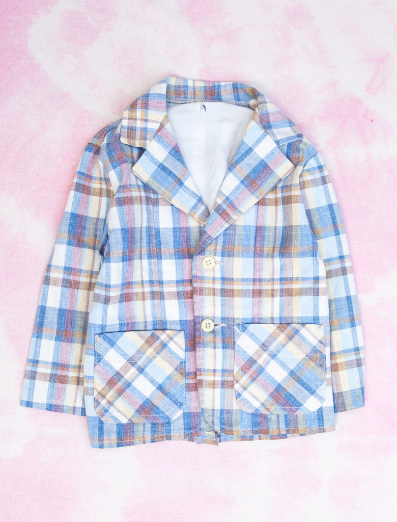 TAILORED JACKET - PASTEL CHECK  -  3-4 YEARS