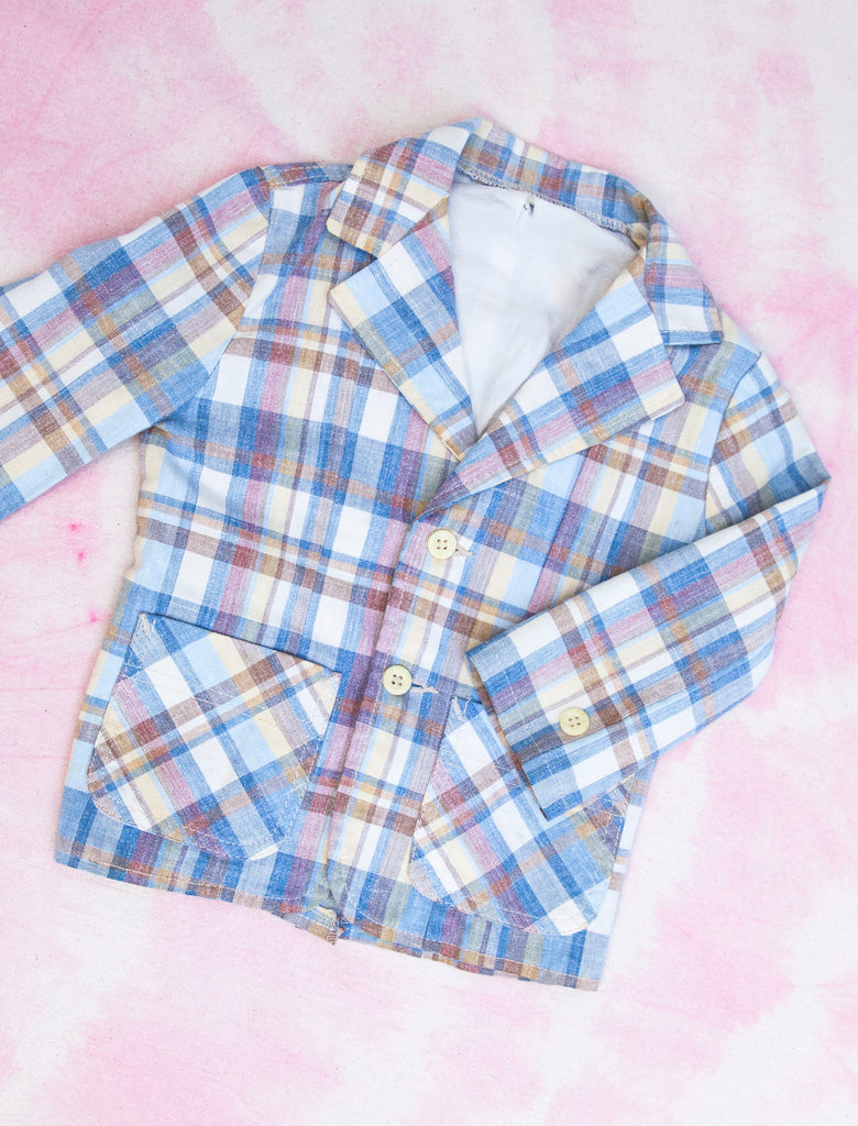 TAILORED JACKET - PASTEL CHECK  -  3-4 YEARS