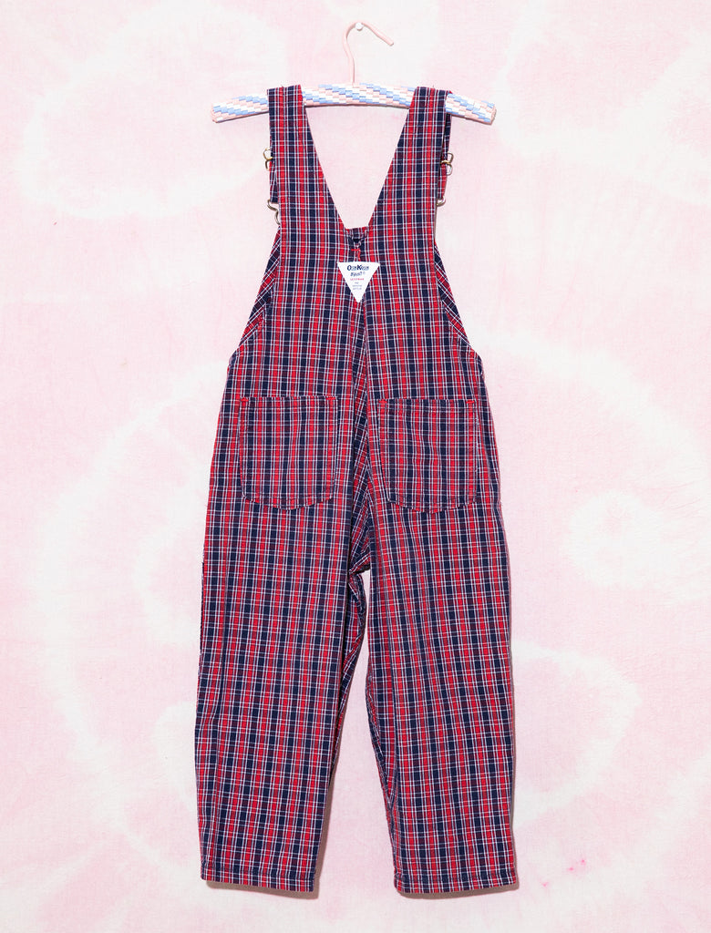 joey rainbow kids vintage check overalls